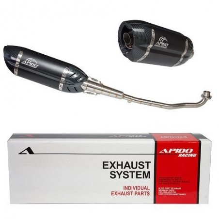 Εξάτμιση μαύρο Carbon Cap HONDA SUPRA X-125 APIDO με σιγαστήρα