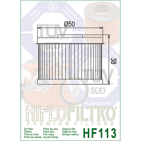 ΦΙΛΤΡΟ ΛΑΔΙΟΥ HF113 HIFLO