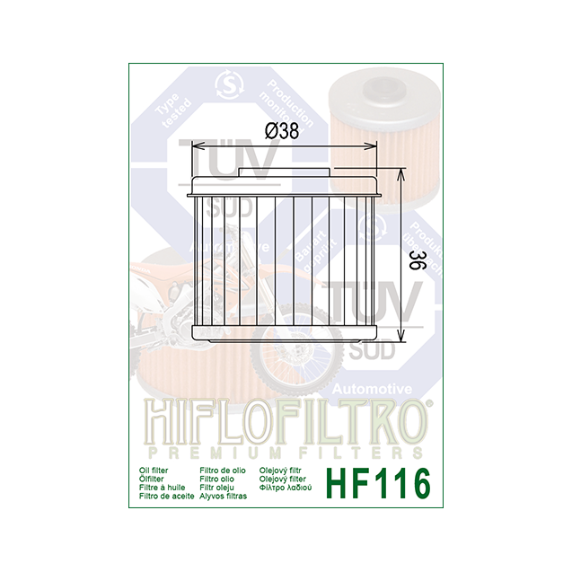 ΦΙΛΤΡΟ ΛΑΔΙΟΥ HF116 HIFLO