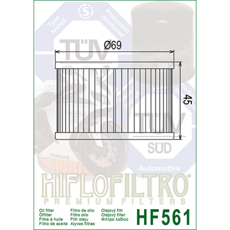 ΦΙΛΤΡΟ ΛΑΔΙΟΥ HF 561 HIFLO