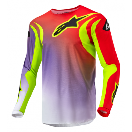 Μπλούζα Off Road-MX-Motocross Alpinestars Fluid Lucent White-Red-Yellow
