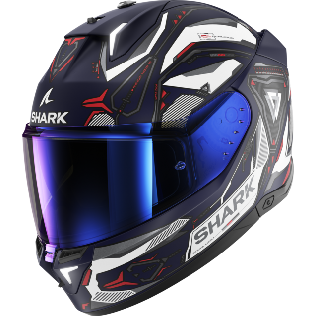 Κράνος Full Face Shark Skwal i3 Linik White,Blue- HE0823BWR